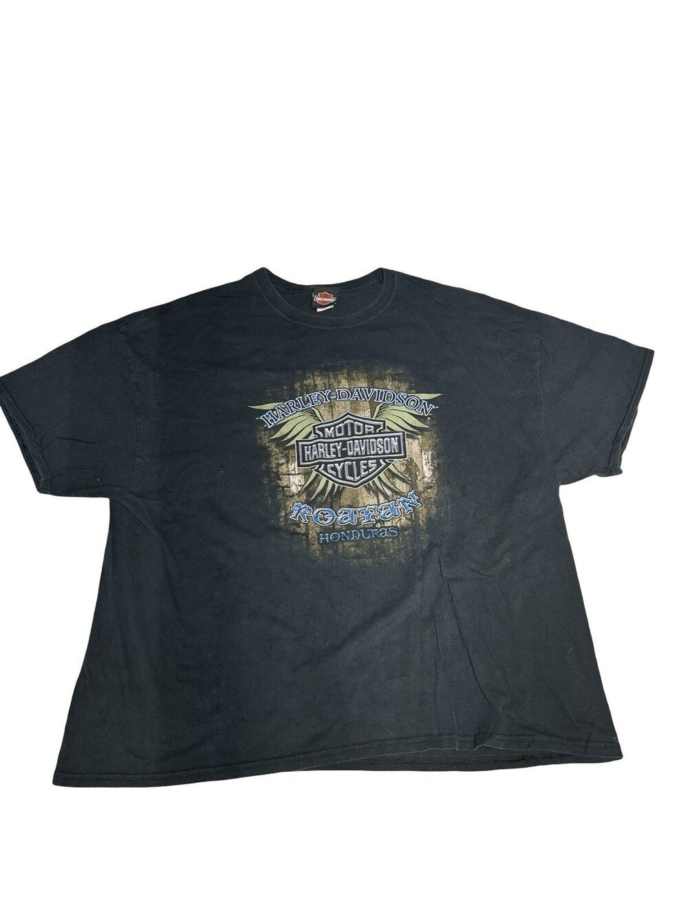 Harley Davidson Roatan Honduras Graphic T Shirt Black Adult 3XL Motorcycle Biker